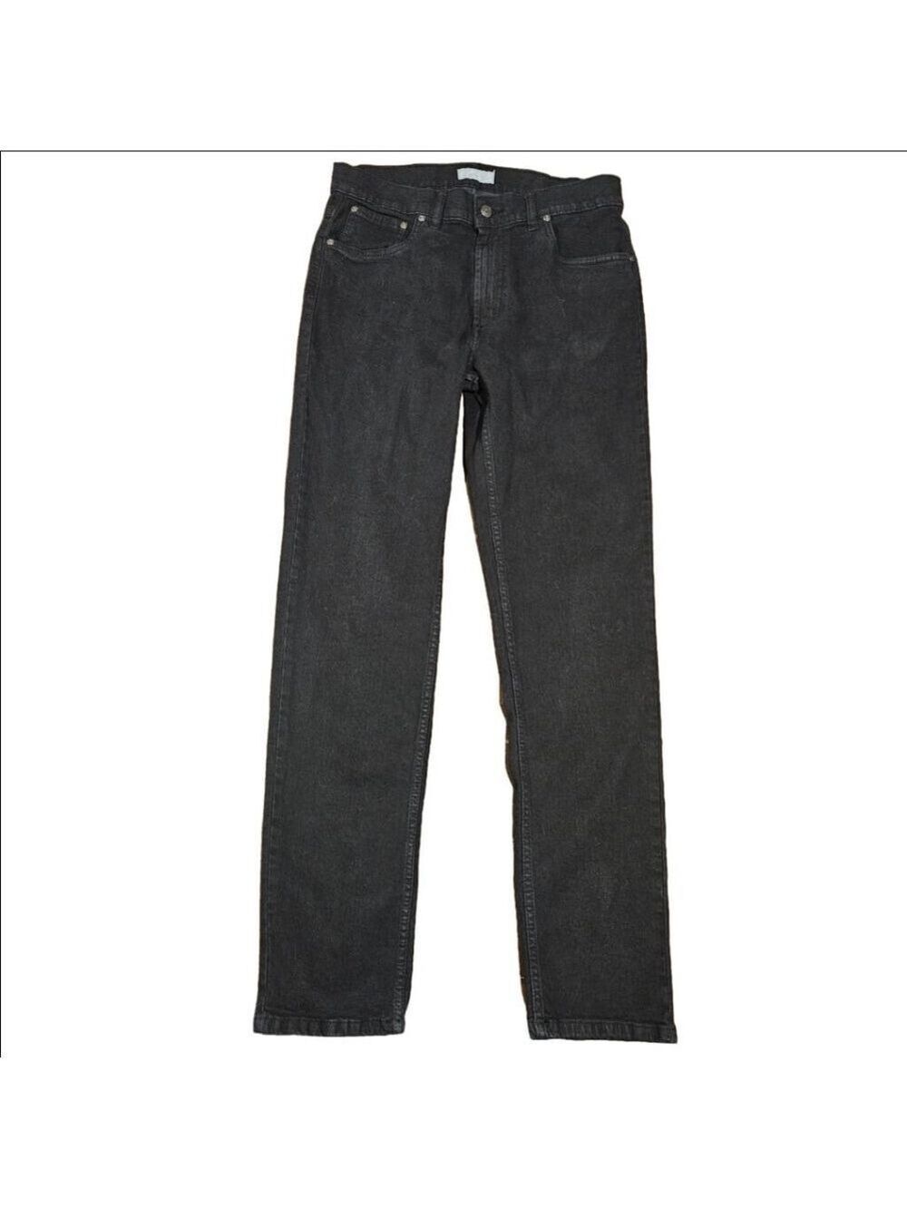Cotton & Co. Women's Black High-Rise Straight-leg Jeans, Waist 33